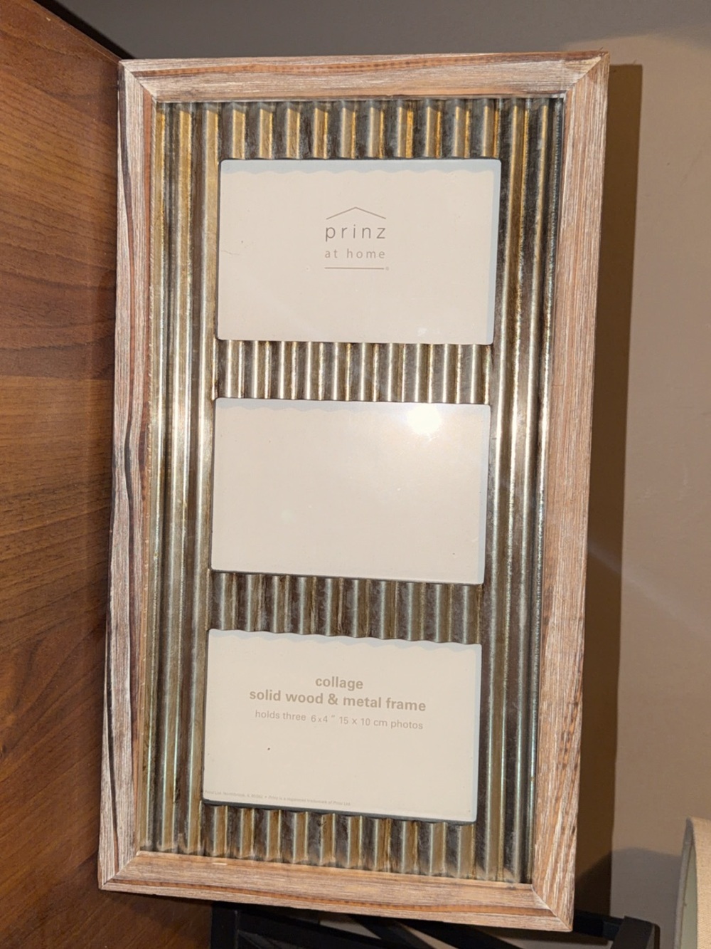 Prinz Rustic Galvanized 3 Photo Frame Hanging Or Free Standing Rustic Decor
